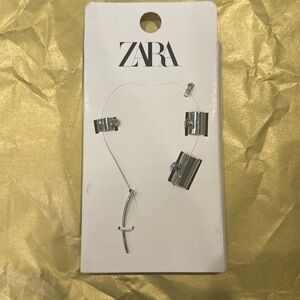 ZARA NEW WOMAN SS24 SILVER PACK OF RHINESTONE EAR CUFF EARRINGS ✨✨⭐️🔥🔥